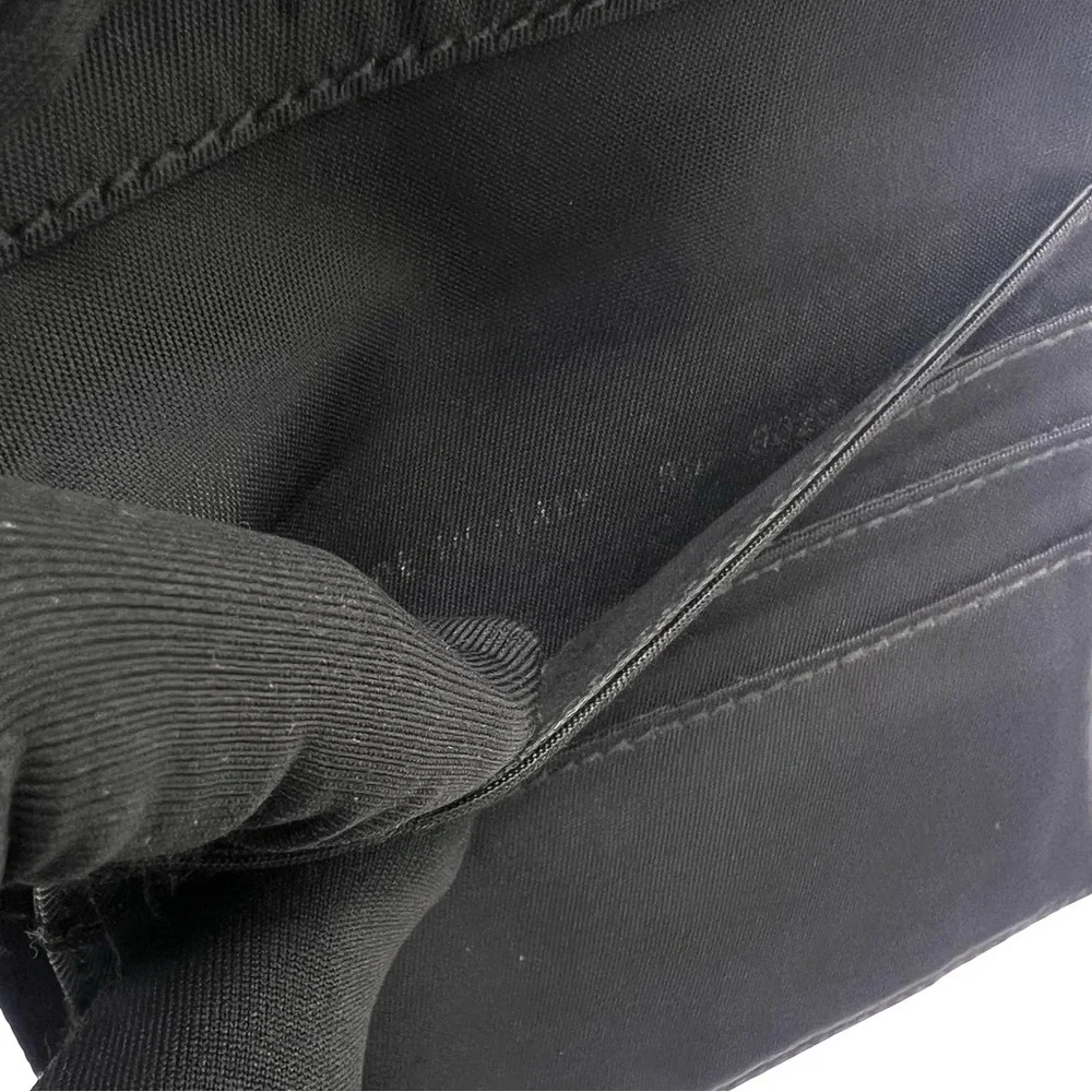Authentic CHRISTIAN DIOR Black Compact Nylon Trifold Wallet
